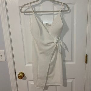 White wrap dress